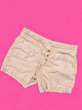Level 99 Linen Blend Drawstring Shorts